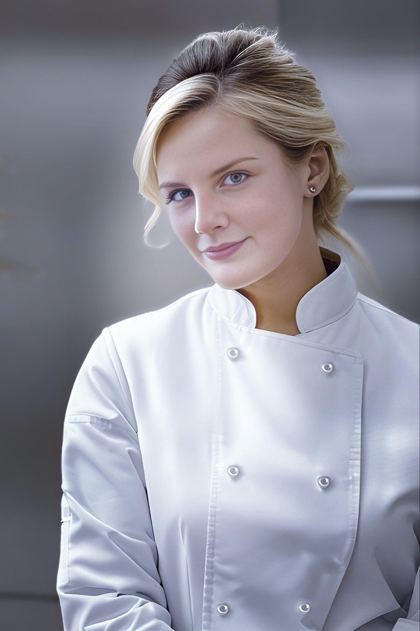 social-feed-img-03 chef, female chef, cook, professional chef, culinary, kitchen, white uniform, gastronomy, cooking, food preparation, restaurant, hospitality, gourmet, young woman, confident woman, chef coat, modern kitchen, culinary art, elegant woman, food industry, chef portrait, kitchen staff, cuisine, culinary professional, food service