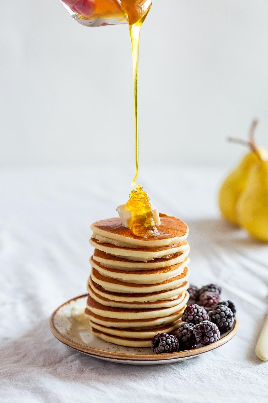 quality-assurance-01 pancakes, honey, stack, stack of pancakes, pouring honey, blackberries, dish, plate, meal, breakfast plate, breakfast, food, tasty, calories, appetizing, food photography, pancakes, pancakes, pancakes, pancakes, pancakes, honey, honey, honey, honey, breakfast