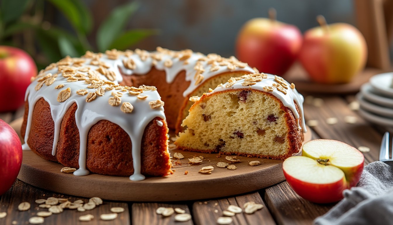 découvrez notre recette de gâteau yaourt aux flocons d’avoine et pomme : une douceur saine, moelleuse et gourmande, idéale pour un goûter ou un petit-déjeuner équilibré.
