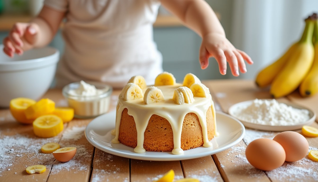 découvrez une recette de gâteau banane pour bébé, simple à préparer et parfaite pour offrir un goûter sain, moelleux et savoureux à votre tout-petit dès 6 mois !